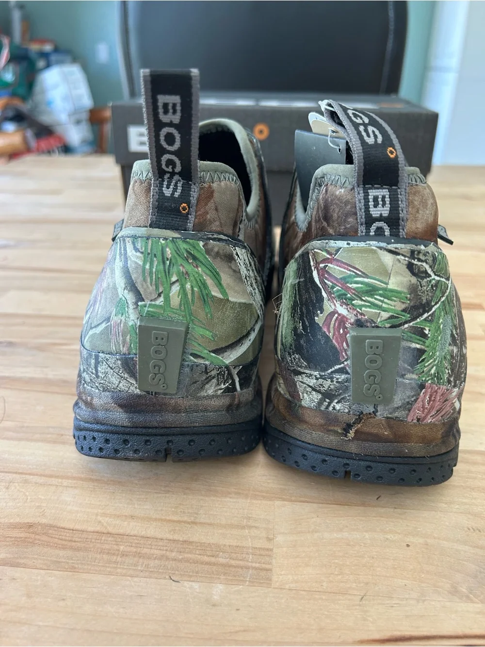 Bogs Men's Slip-On Camo Work/Hunting Boots - Green/Brown